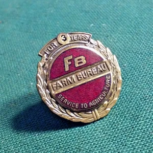 Vintage FARM BUREAU 3 Year Service Lapel Pin or Tie-Tack Gold-Filled Agriculture - Picture 1 of 3
