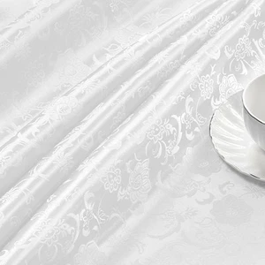 White Satin Fabric by The Yard - 1 Yard 60 Inches Wide Shiny Satin Jacquard F... - Picture 1 of 7