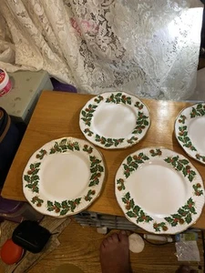 Queen's Fine Bone China Yuletide 8" Salad Plate Rosina China Made In England - Foto 1 di 10
