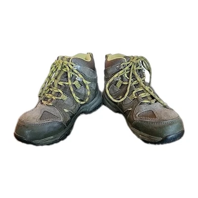 LL Bean Boots Trail Hiker Waterproof Suede Outdoor Utility Green Gray Kids Sz 4 - image 1 of 4