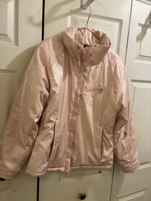 NILS Pink Insulated Ski Jacket with High Collar and Zip Pockets No Hood Foto 1 de 4