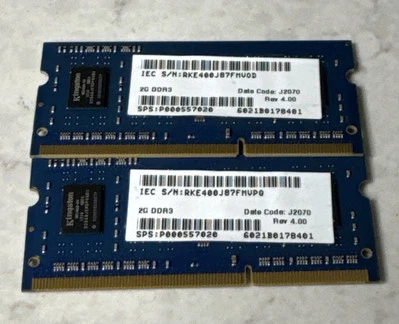 Lot of 2 - Toshiba Kingston 2GB PC3-12800S Memory RAM TSB1600D3S1ELD/2GE - Image 1 of 2
