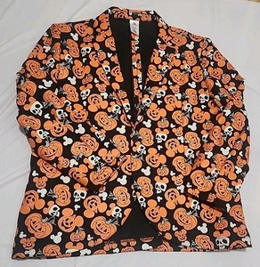 Disney Parks Halloween Mickey Calabaza Brilla en la Oscuridad Traje Chaqueta Para Hombres Talla L/XL Negro - Imagen 1 de 13