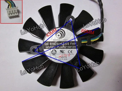  power logic PLA09215B12H for MSI Graphics card Fan DC 12V 0.55 A 4-pin 2 Ball - Image 1 of 2