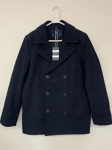 Men's Crew Clothing Men's Pea coat Pocket Dark Navy Size Medium MVA009 - Picture 1 of 14