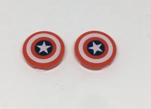 LEGO Super Héro : 2x Tuile ronde 2 x 2 Capitaine America - Réf 14769pb173 76076 - Imagen 1 de 1