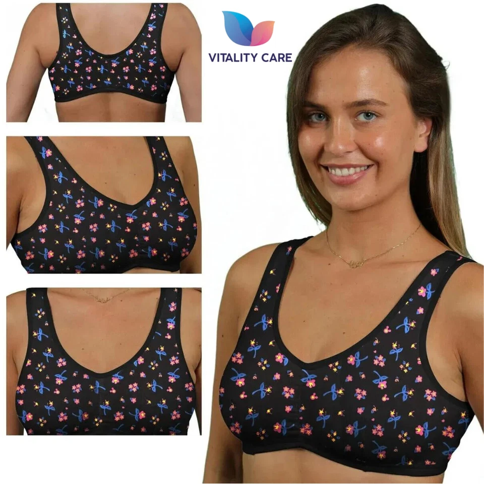 VITALITY CARE Ladies Full Cup Non Wired Bra Plus Size Firm Hold Large Non Padded Soft Bras UK.