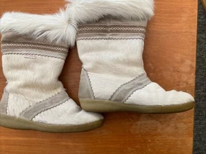Tecnica White Goat Fur Cow Hair Apres Ski Winter Boots EUR 37/38 - Picture 1 of 7