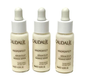 CAUDALIE Vinoperfect RADIANCE SERUM Lot 3 x .33 Oz Travel Sz NEW FREE FAST SHIP - Picture 1 of 2