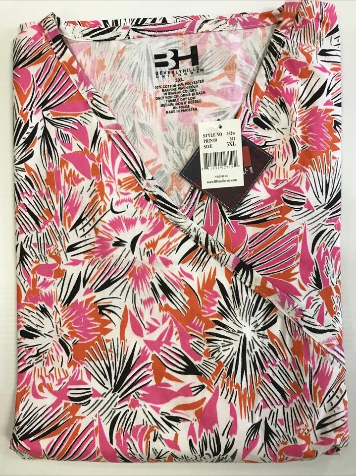 New w/Tags - Beverly Hills Uniforms Plus Size Scrub Top, Style #452W, 3XL-5XL - Image 1 of 1