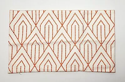 Orange and Cream Rectangular pillow cover 12" x 20"- One Cover - Image 1 of 3