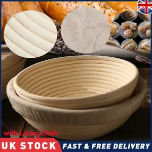 Round Bread Proofing Basket Sourdough Bannetons Proving Baking Mold With Liner - Picture 1 of 34