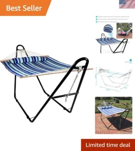 Luxurious Double Quilted Hammock with Universal Steel Stand - 450 lb Capacity - Picture 1 of 12