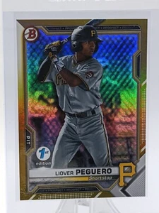 2021 Bowman 1st Edition Gold 36/50 Liover Peguero Pirates - Picture 1 of 3