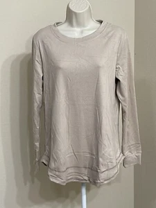 Simple Fun Women’s Tan Long Sleeve Round Neck Soft Warm T-Shirt s M - Picture 1 of 8