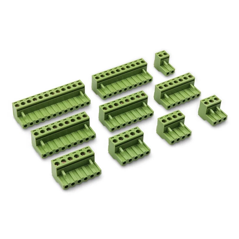 KF2EDGK 5.08mm Pitch 2/3/4/5/6/7/8/10/12 Pin Green PCB Terminal Block Connector - Image 1 of 4