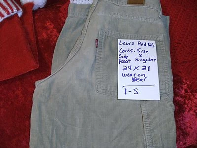 Cordones Levis Red Tab Bronceado Claro Talla 8 Reg 24x21 Medida Clásica Usada Área Trasera #1s Foto 1 de 4