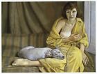 Girl with a White Dog Lucian Freud print in 11 x 14 inch mount ready to frame