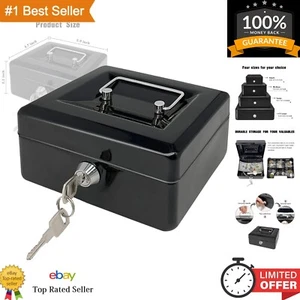 Steel Cash Box with Key Lock, Metal Small Money Organizer with Money Tray,Cas... - Picture 1 of 6