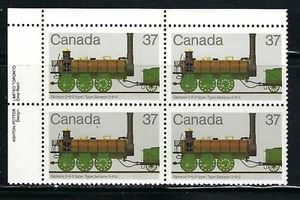 CANADA - SCOTT 1001 - VFNH - UL PLATE BLOCK - CANADIAN LOCOMOTIVES - 1983 - Picture 1 of 1