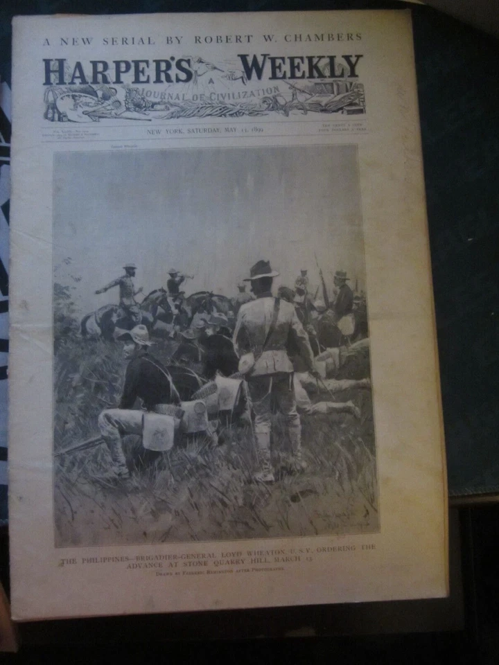 Harpers Weekly Magazine May 13 1899 Philippines Advance at Stone Quarry Hill 64 - Image 1 of 1