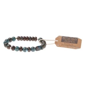 Scout Curated Wears BLUE SKY JASPER STONE Stacking Bracelet Jewelry SS021 - Picture 1 of 3