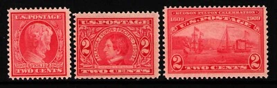 1909 US SC 367, 370, 372 Lincoln Alaska Yukon Pacific Expo Hudson - MNH F/VF - Image 1 of 2