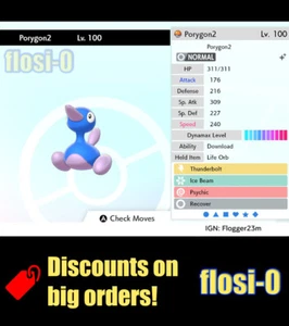 6IV Ultra Shiny Porygon2 or Porygon-Z Pokemon Sword and Shield (Square Shiny) - Picture 1 of 2