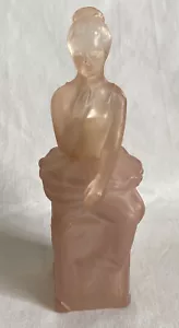 Vintage Avon Pink Frosted Glass Prima Ballerina Perfume Bottle Empty Decor - Picture 1 of 5