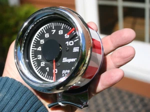 Sun Super X Tach 10,000 10K RPM Vintage Tachometer Stars Stripes - #605 - Picture 1 of 18