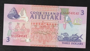 Cook Islands, $ 3 Dollars , P-7, 1992, UNC Banknote, Serie-AAA54 - Picture 1 of 2