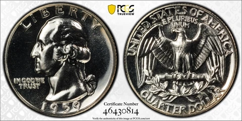 1959 25C Silver Proof Washington Quarter PCGS PR 67 DDO FS-101 Cover