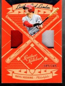 A7968- 2019 Panini Leather And Lumber Dual Relics #25 Rhys Hoskins Trikot /349 - Bild 1 von 2