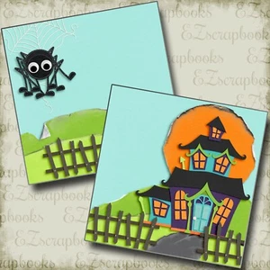 Haunted House NPM - Halloween - 2 Premade Scrapbook Pages - EZ Layout 4387 - Picture 1 of 2