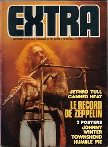 Extra Magazine September 1973 Jethro Tull Led Zeppelin Canned Heat French Rare - Picture 1 of 2