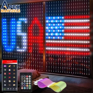 Smart Curtain Light 400 LED July 4th Independence Day Holiday Decor APP & Remote - Picture 1 of 10