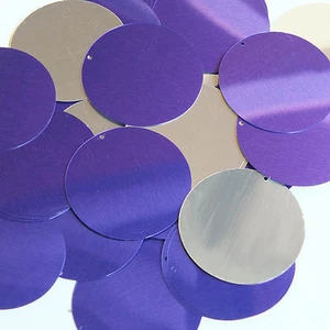 Purple Silver Metallic Sequin Round 1.5 inch Large Couture Paillettes - Picture 1 of 2