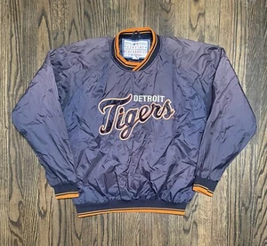 Vtg Detroit Tigers Pullover Windbreaker Size L Genuine Merchandise Logo Athletic - Picture 1 of 4