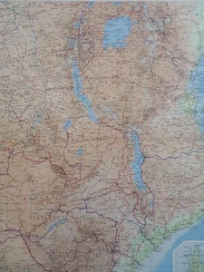 Africa Great Lakes Region Lake Victoria Mt. Kilimanjaro 1955 Bartholomew map - Picture 1 of 4