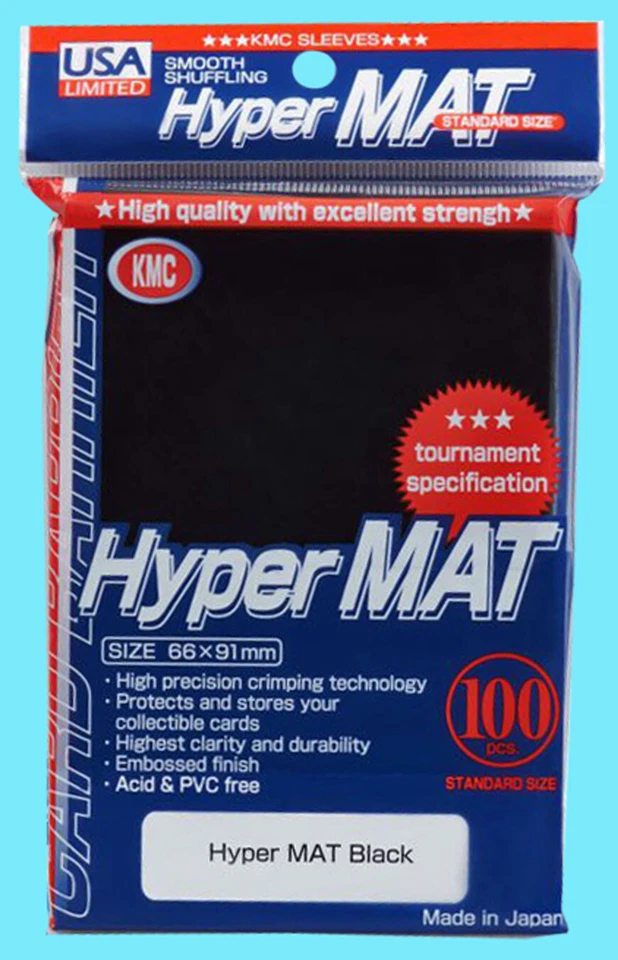 100 KMC HYPER MAT NEGRO Fundas para Tarjetas Estándar Cubierta Protector Mate Barrera Japón Foto 1 de 1