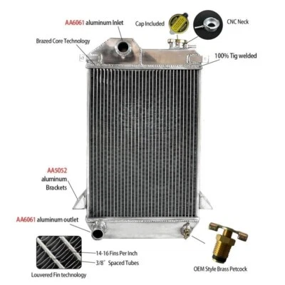 3 ROW Aluminum Radiator For Triumph TR4 MT L4 2.0L 2.1L 1961 1962 1963 1964 1965 - Image 1 of 4