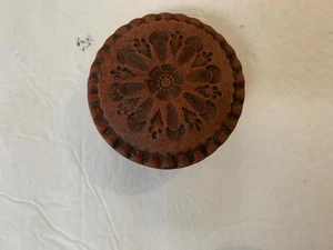 Lidded Round Jewelry Trinket holder ~ Earth tone pottery - Picture 1 of 3