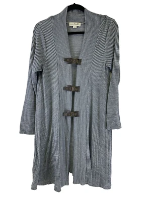 Cárdigan a Rayas Simply Noelle Suéter Hebilla Cierre Correa Túnica Azul Mujer S M Foto 1 de 4