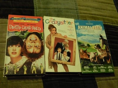 Drop Dead Fred + The Crazysitter + Animal Farm (VHS x 3) Retro Triple Feature - Image 1 of 4