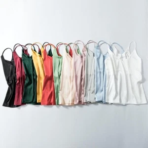 Women Tank Top Cami Plain Sleeveless Strappy Camisole Vest Casual Tops Fashion - Picture 1 of 19