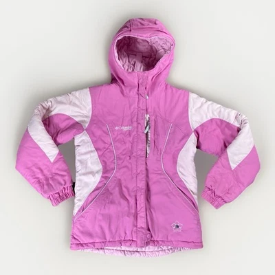 Parka de invierno Columbia rosa reversible con cremallera aislada con capucha niñas 14 Foto 1 de 4