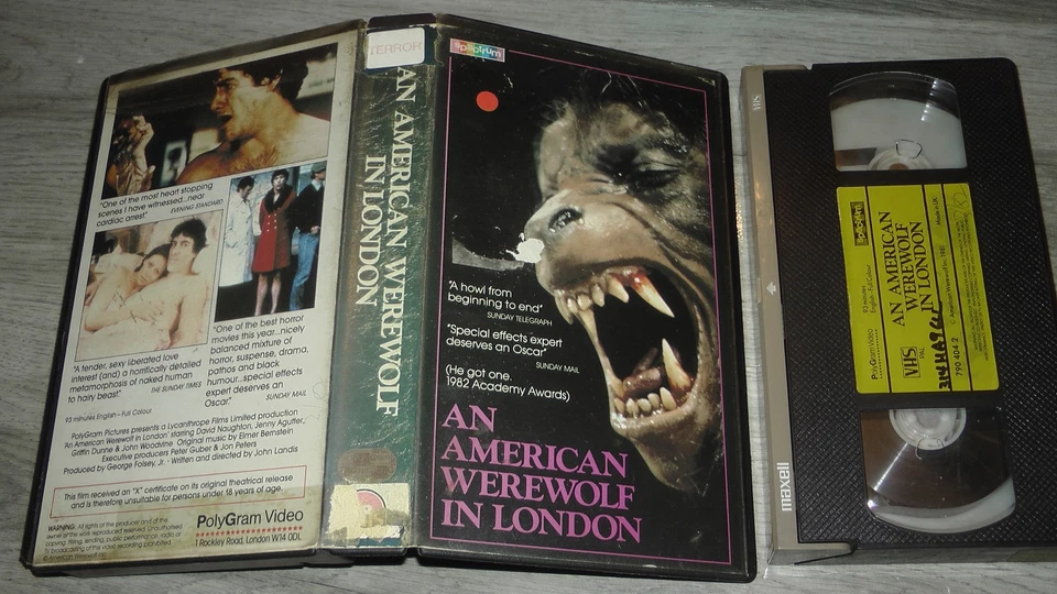 An American Werewolf In London VHS Vid Tape Ex Rental Pre Cert RED BORDER SLEEVE - Image 1 of 1