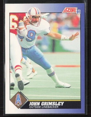 John Grimsley 1991 Score #54 Houston Oilers - Image 1 of 2