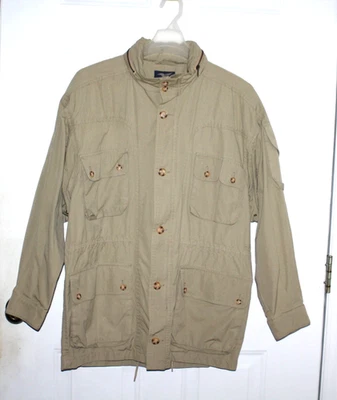 Jaqueta masculina vintage Willis & Geiger Hemingway bege grande campo de safári arbusto popeline - Imagem 1 de 4