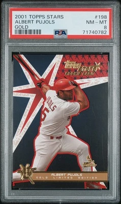 2001 Topps Stars #198 Albert Pujols Rookie Gold #/499 PSA 8 NM-MT CARDINALS - Image 1 of 3